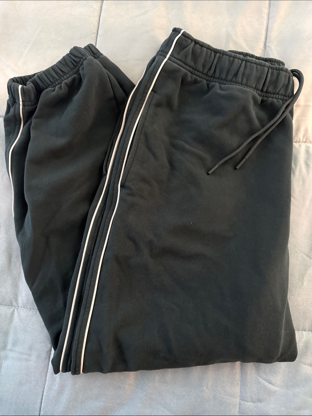 Hunter green Jogger Sweatpants with White Piping